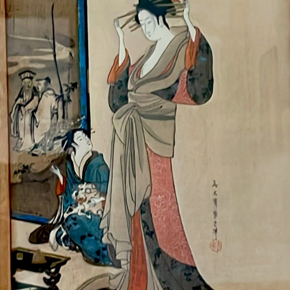 “Enchantress”, a woodblock print by Hosoda Eishi (1756-1829). - Picture 4 of 4